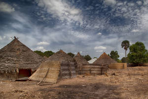 Traditional African Houses In Guinea Bissau Wallpaper