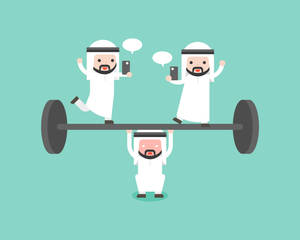 Traditional Men Lifting Barbells In A Gym Wallpaper