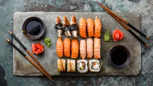 Traditional Sushi Platter Wallpaper
