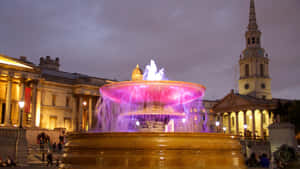 Trafalgar Square Colorful Fountain Wallpaper