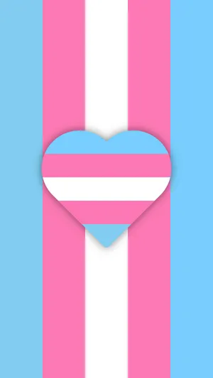 Transgender Heart Symbol On Blue Background Wallpaper