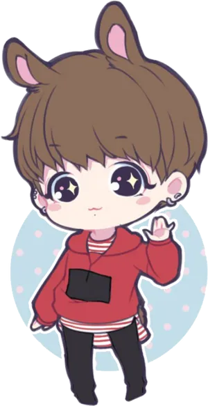 Transparent Anime Jungkook With Ears Wallpaper