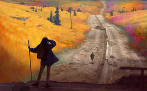 Travel In Countryside Wallpaper