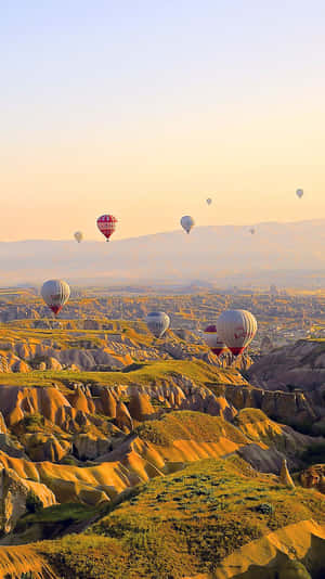 Travel Iphone Hot Air Balloons Mountains Wallpaper