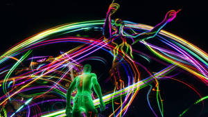 Travis Scott Fortnite Rainbow Neon Colour Wallpaper
