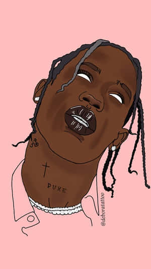 “travis Scott In Animated Form” Wallpaper
