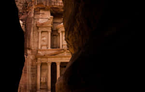 Treasury Petra Dark Cave View Wallpaper