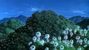 Tree Spirits In The Forest Of Princess Mononoke Wallpaper