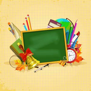 Trendy School Tools Illustration Wallpaper