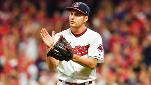 Trevor Bauer Gesturing With Hands Wallpaper