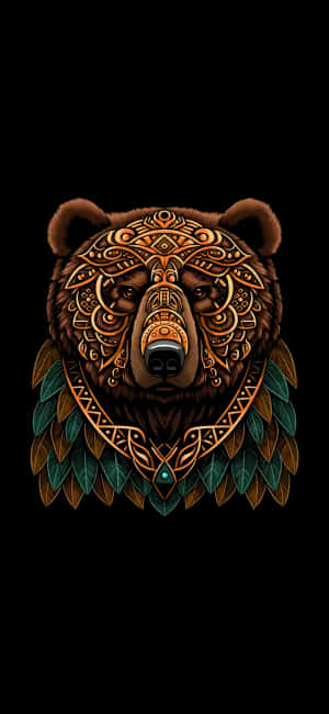 Tribal Grizzly Bear Artwork Wallpaper