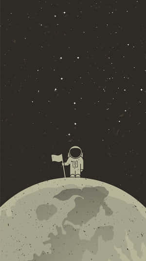 Trippy Astronaut In Space Minimalist Wallpaper
