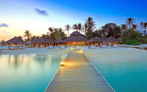 Tropical Resort Dusk Scenery Wallpaper