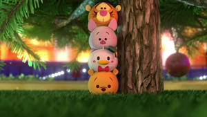 Tsum Tsum Pine Tree Wallpaper