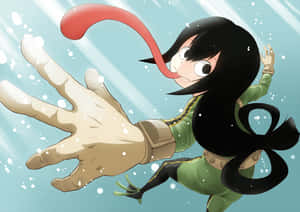 Tsuyu Asui Swimming Wallpaper