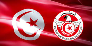 Tunisia National Football Team Logo And Flag Wallpaper