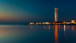 Turning Torso Malmo Skyline Night Wallpaper