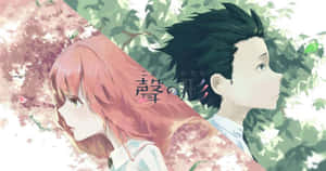 Two Anime Characters Standing Next To Each Other Wallpaper