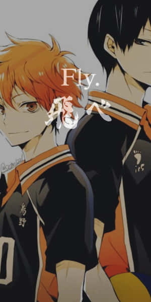 Two Anime Characters Standing Next To Each Other Wallpaper