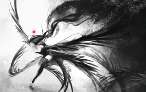 Two Anime Characters Walking And Talking In A Monochromatic World. Wallpaper