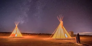 Two Bright Tents Wallpaper