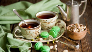 Two Cups Tea Wallpaper