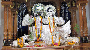 Two Deities In Banke Bihari Altar Wallpaper