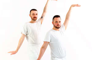 Two Gay Boys In White Posing Wallpaper
