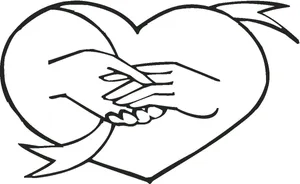 Two Hands Inside White Heart Wallpaper