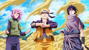 Two Of The Most Powerful Ninja In The World, Naruto And Sasuke Go Head To Head In A Fierce Battle. Wallpaper