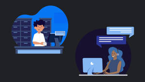 Two People In Contact Us Wallpaper