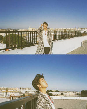 Two Photos Of Namjoon Wallpaper