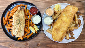 Two Plates Of Fish And Chips Wallpaper