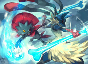 Two Powerful Pokemon Battle It Out In This Epic Clash. Wallpaper