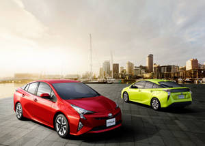 Two Toyota Prius Wallpaper