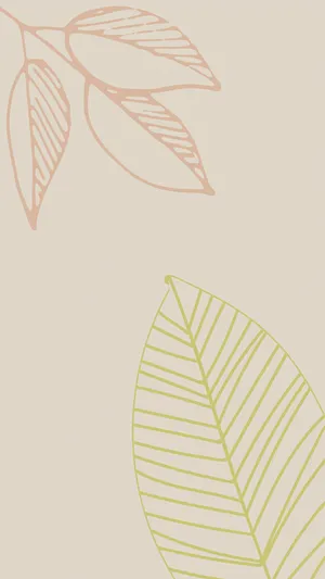 Two Types Of Leaves In Neutral Background Wallpaper