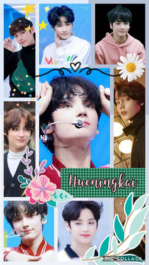 Txt Choi Huening Kai Collage Wallpaper