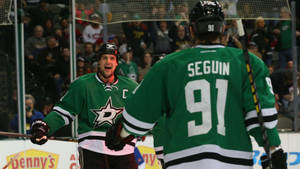 Tyler Seguin Jamie Benn Happy Celebrate Dallas Stars Wallpaper