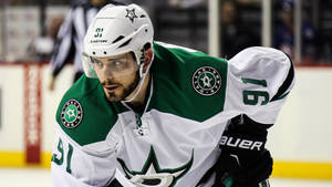 Tyler Seguin Of Dallas Stars In Action Against Boston Bruins Wallpaper