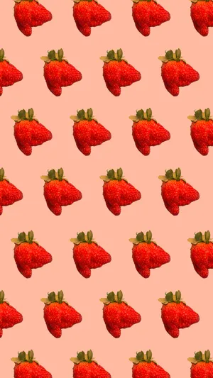 Ugly Strawberry Pattern Wallpaper