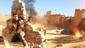 Uncharted Nathan Drake Desert Village Wallpaper