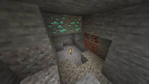 Underground Minecraft Diamond Ores Wallpaper