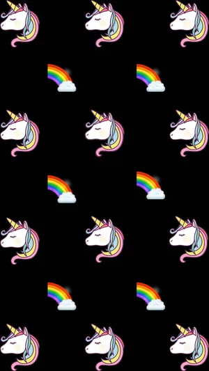 Unicornand Rainbow Pattern Wallpaper