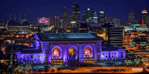 Union Station Lit In Purple Wallpaper