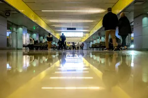 Union Station With Reflective Flooring Wallpaper