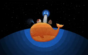 Unique Laptop Whale Art Background Wallpaper