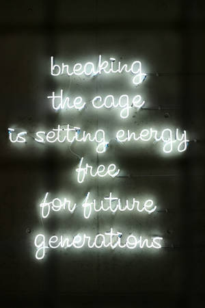 Unleashing Creativity - Breaking The Cage In White Neon Aesthetic Wallpaper