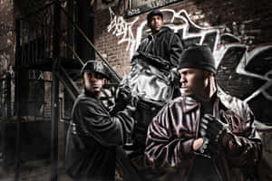 Urban_ Rap_ Group_ Posing Wallpaper