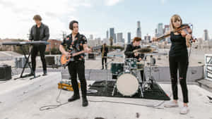 Urban_ Rooftop_ Band_ Performance Wallpaper