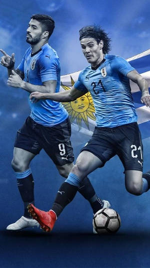 Uruguay Duo Football Superstar Wallpaper
